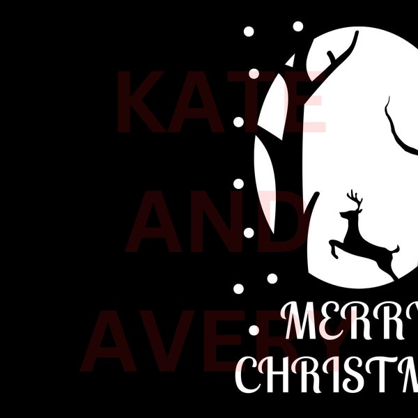 Christmas Card SVG Merry Christmas Cricut Silhouette | Christmas Card Cutout file | Reindeer Card | Holiday Card