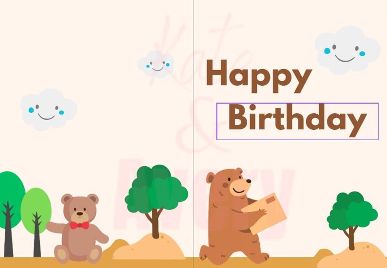 Printable Happy Birthday Card Printable PDF Birthday Card With Envelope ...