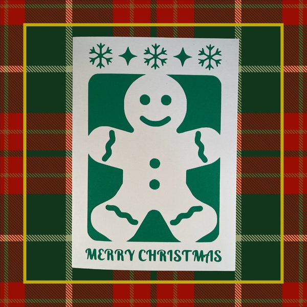 Christmas Card SVG Gingerbread Man Cricut Silhouette