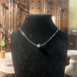 handmade y2k punk silver stainless steel snake cord necklace with 3D 8ball bead charm