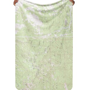Couverture Sherpa pour carte topographique du mont Lemmon | Jeté douillet mettant en vedette le district des Rangers de Santa Catalina | Cadeau Tucson de A à Z