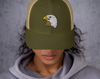 Bald Eagle Trucker Cap | Retro Snapback Hat | Eagle Lover Gift | Stylish Outdoor Headwear | Embroidered Hat | Wildlife Apparel