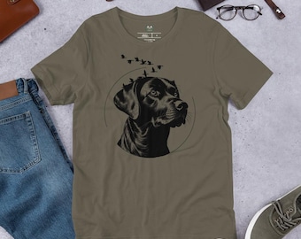 Black Lab Tee | Labrador & Ducks T-Shirt | Cottagecore Outdoors Apparel | Unisex Dog Shirt