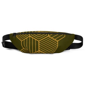 Fanny Pack | Hex Design in Dark Olive | Stylish and Functional Waist Bag for Travel & Everyday Use