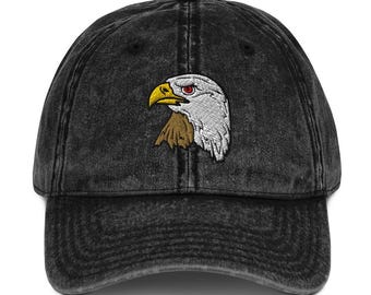 Bald Eagle Vintage Cotton Twill Cap | Americana Inspired Hat | Embroidered Hat | Perfect Gift for Eagle Lovers