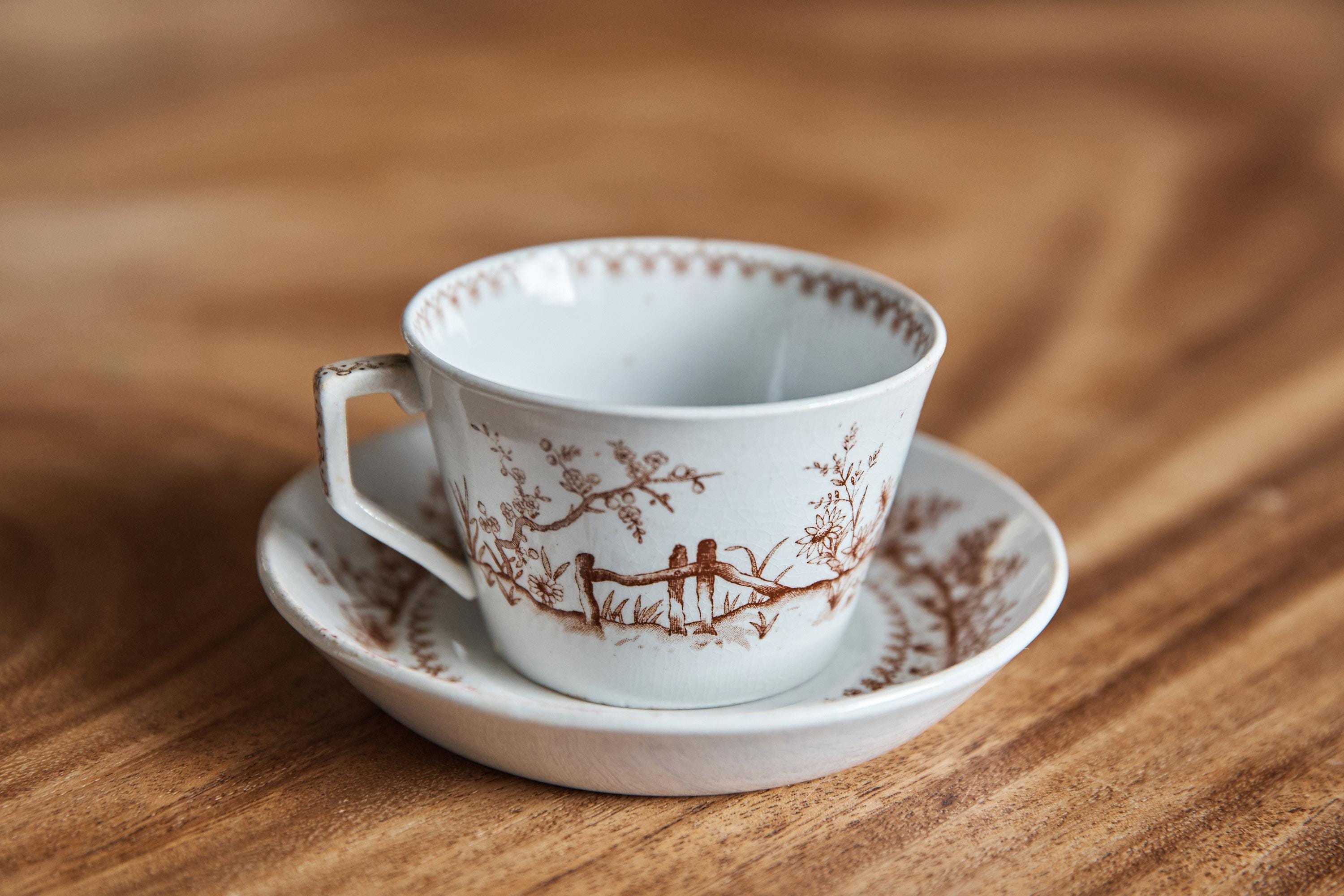 アンティーク　ティーカップとソーサーセット KUDO TOKI Fancy China ティーカップ&ソーサー 6セット - メルカリ