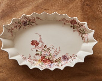 Copeland Spode, FAIRY DELL, platter, Jubilee Platter, Spode Platter, Vintage Scalloped Platter, floral china, Wicker Lane, serving dish.