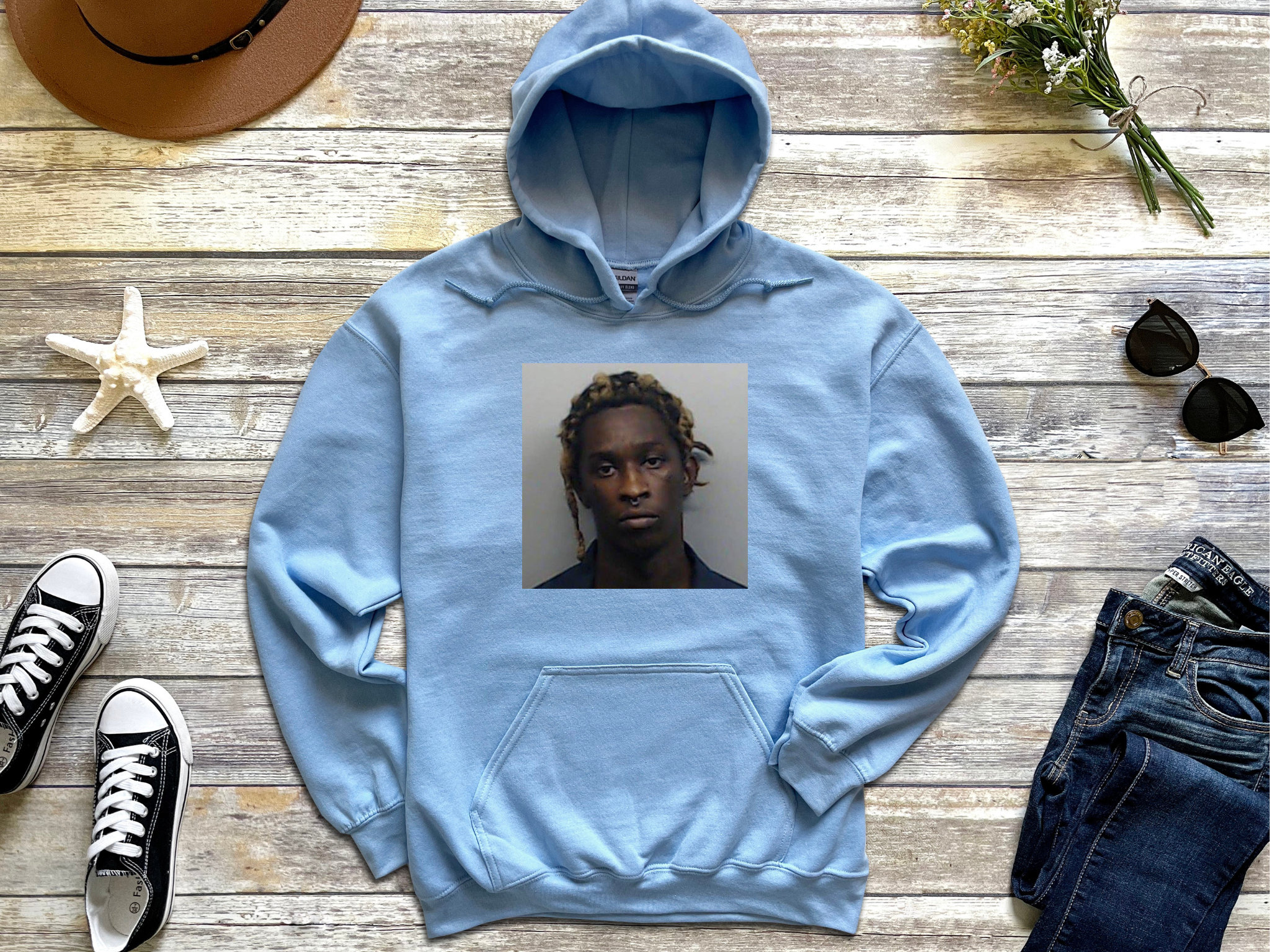 Young Thug Hoodie ,rapper Hoodie ,youngthug Mugshot Hoodie ,hiphop ...