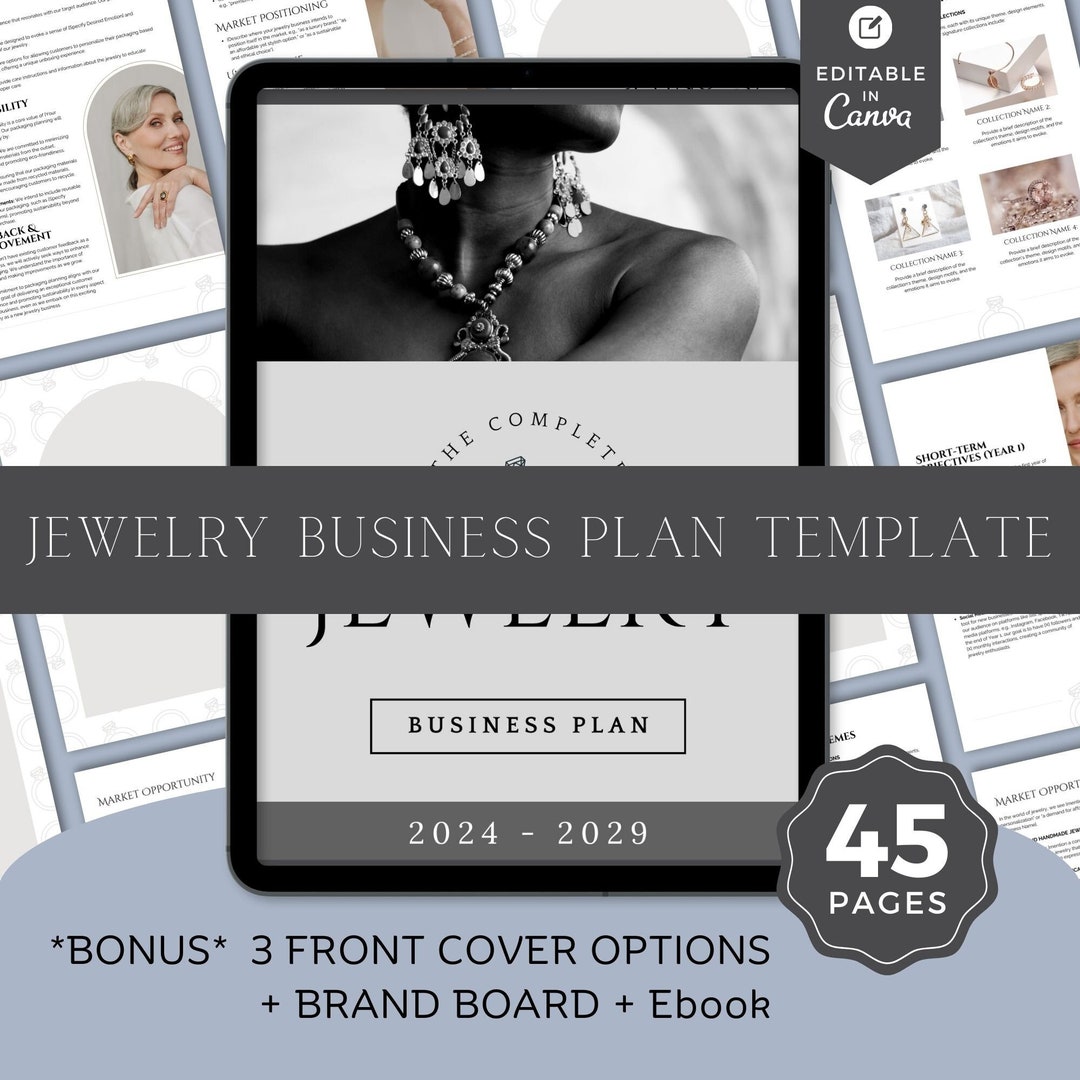 Jewelry Business Plan Template Editable in Canva Instant Download A4 Jewelry Business Plan Template Editable in Canva Instant Download A4