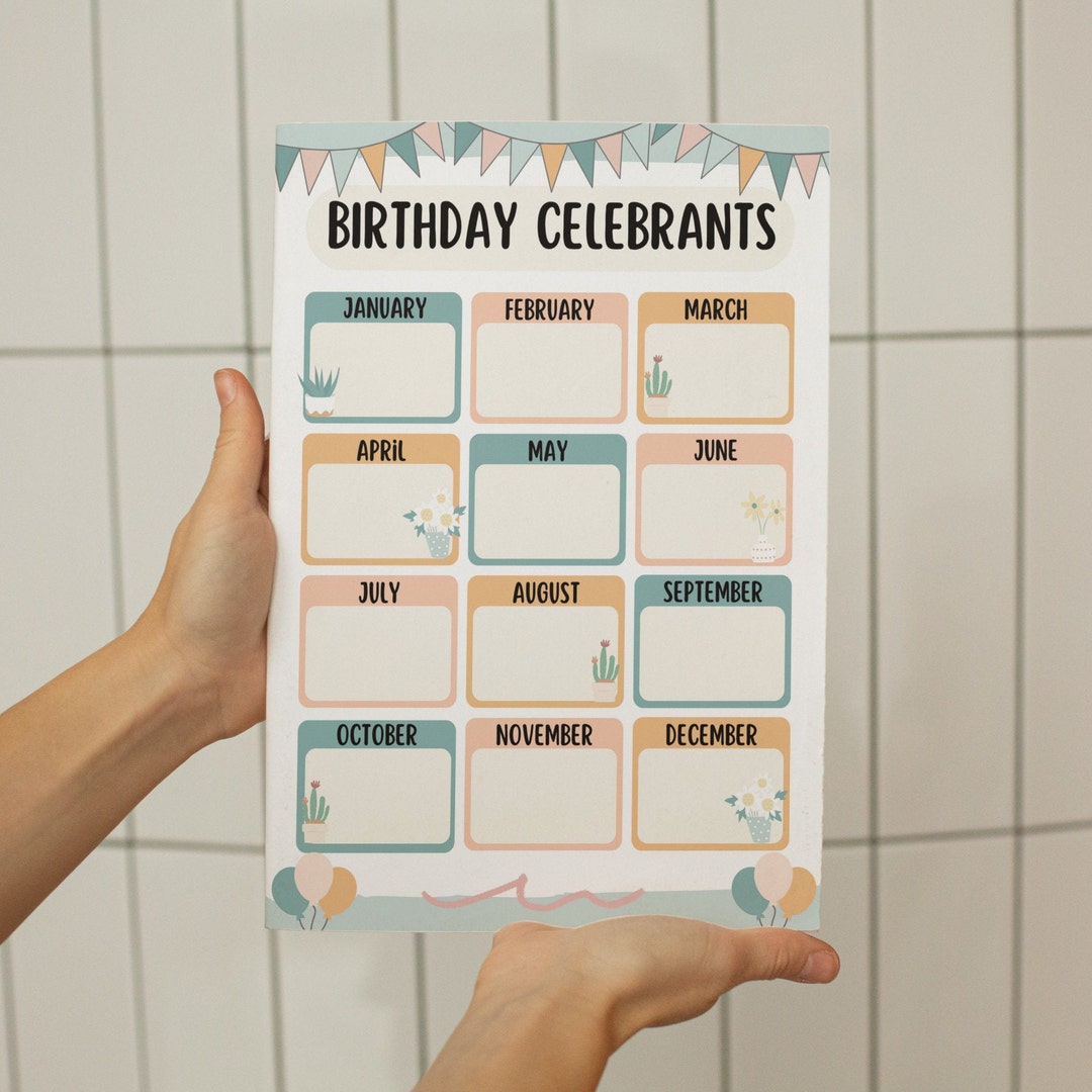 Classroom Birthdays Chart Printable Class Birthday Poster - Etsy