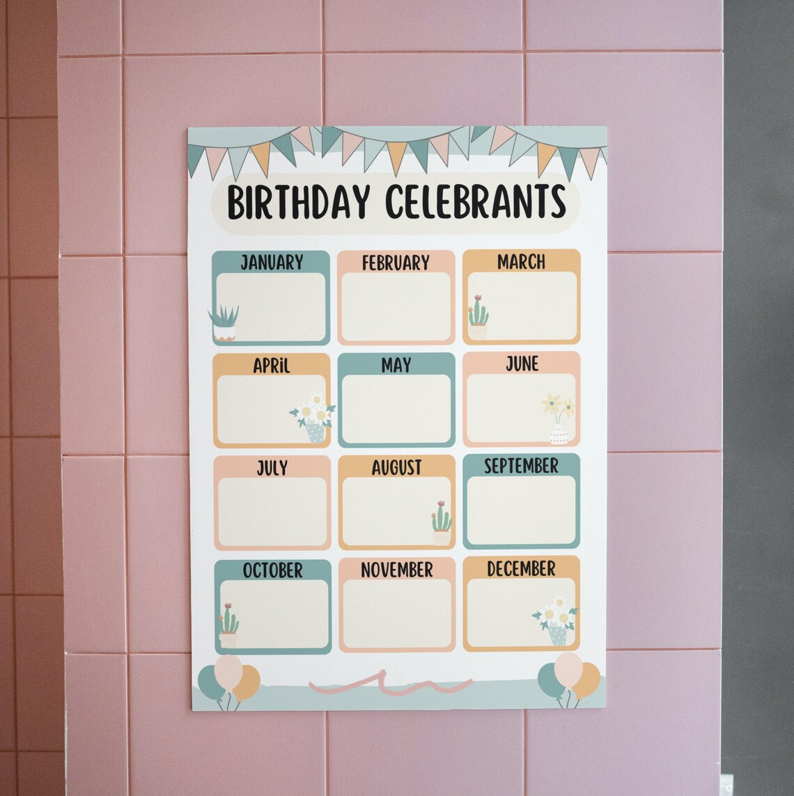 Classroom Birthdays Chart Printable Class Birthday Poster - Etsy