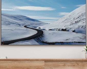 Printable Wall Art  | "Long Road, Iceland" | Landscape | Winter | Iceland