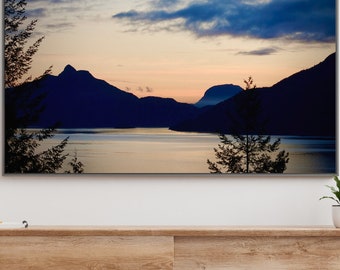 Printable Wall Art  | "West Coast Dusk" | Landscape | Sunset | Mountains | Canada