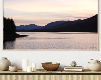 Printable Wall Art  | "West Coast Lake" | Landscape | Sunset | Mountains | Canada