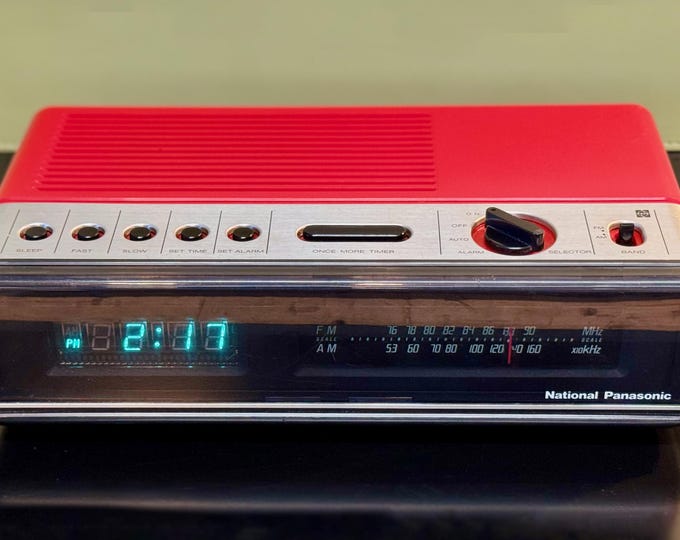 Panasonic RC-200 Clock Radio | Rare | Cherry Bomb Red | Retrotech | 70's