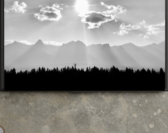 Printable Wall Art  | "Sunbeam Mountains" | Landscape | Mountains | Kananaskis