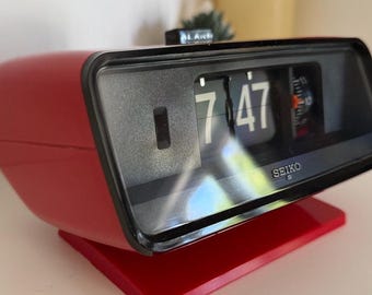 Restored 1978 Seiko Flip Clock in Cherry Red - Etsy