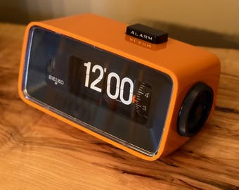 Vintage Flip Clock | Seiko DP-691E | Restored | Orange Zest | 1974