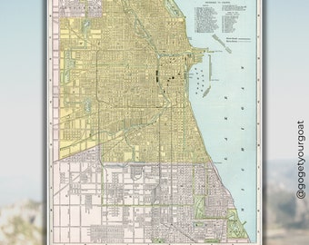 Chicago vers 1885 - Carte en très haute résolution