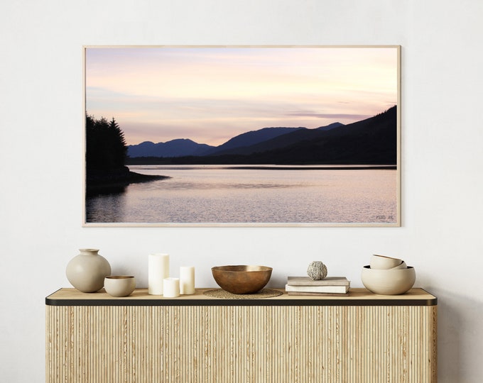 4K+8K Frame TV Art  | "West Coast Lake" | Landscape | Sunset | Mountains | Canada