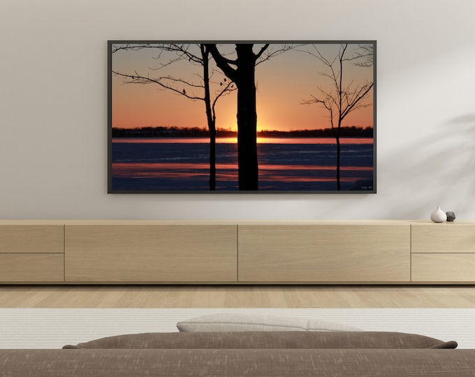 4K+8K Frame TV Art  | "Tree Lake" | Landscape | Sunrise | Water | Fenelon Falls, Canada