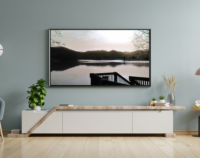 4K+8K Frame TV Art  | "Dream Lake Series" | Landscape | Calm | Water | Trees (3 for 1)