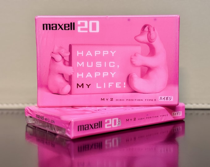 Maxell Happy Life MY2-20N - 2001 - Type 2 Cassette Tape | Pink Shell | Mint