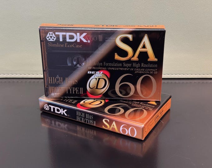 TDK SA 60|90 - 1992 - Type 2 Cassette Tape | Sealed | Perfect