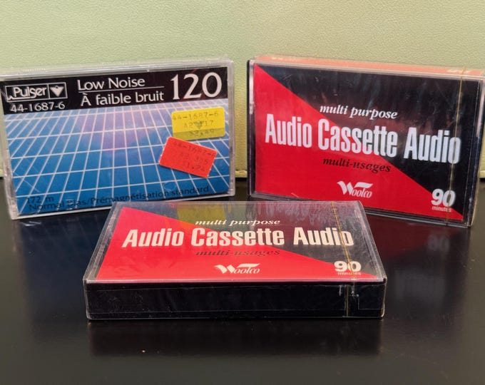 Lot of 3 - Type 0 Woolco & Cdn Tire Cassette Tapes | Sealed | Retro