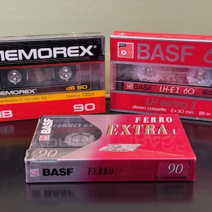 Lot of 3 - Type 1 BASF & Memorex Cassette Tapes | 1988 | France