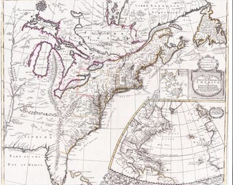 English Empire in America 1719 | High Resolution Map