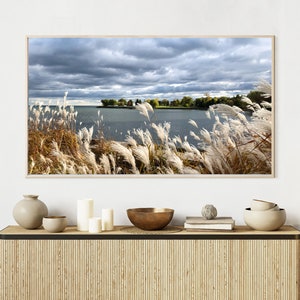 4K+8K Frame TV Art  | &quot;Morning Grass&quot; | Landscape | Sunrise | Water | Whitby, Canada