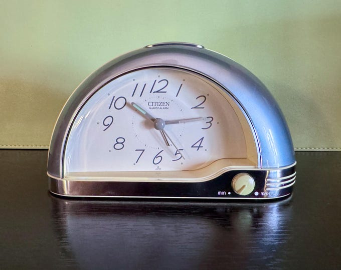 Art Deco Alarm Clock | Citizen | Judy Jetson | Toaster Silver | 8-Bit Alarm | 90's
