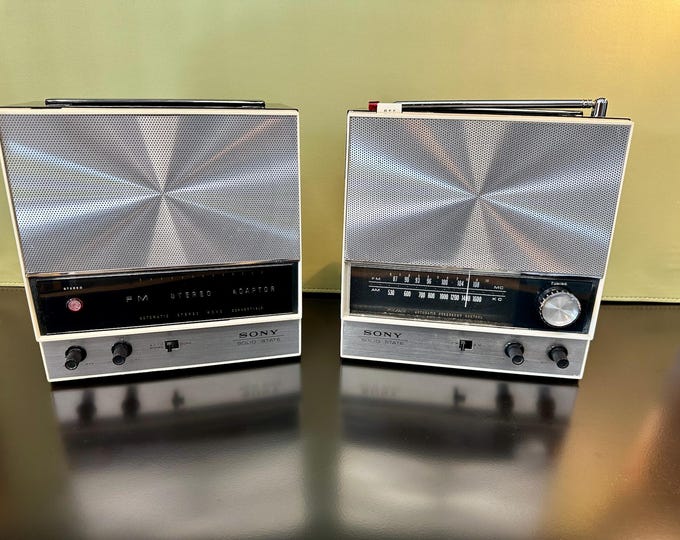 Sony 8F-38D Vintage Stereo AM/FM Radio | Rare Pair | Japanese | MCM | 60’s | Black