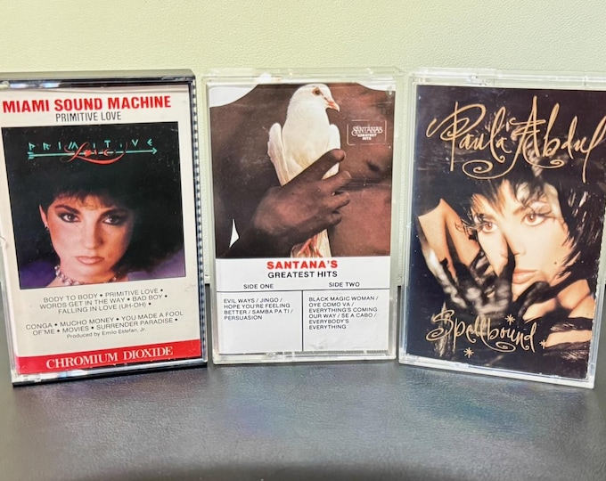 Cassettes | Paula Abdul + Santana + Miami Sound Machine | 80's