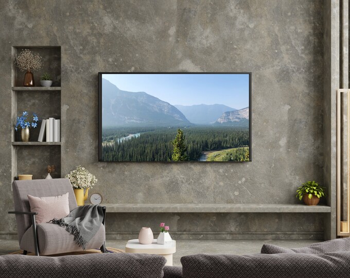 4K+8K Frame TV Art  | "Mountain Forest" | Landscape | Mountains | Forest | Alberta, Canada