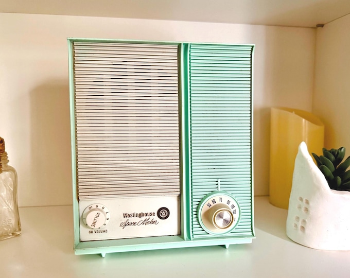 Vintage Radio | Converted to Bluetooth Speaker | Westinghouse | Portable | Surf Green