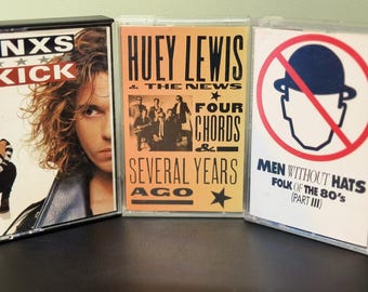 Cassettes | Men Without Hats + INXS + Huey Lewis | 80's