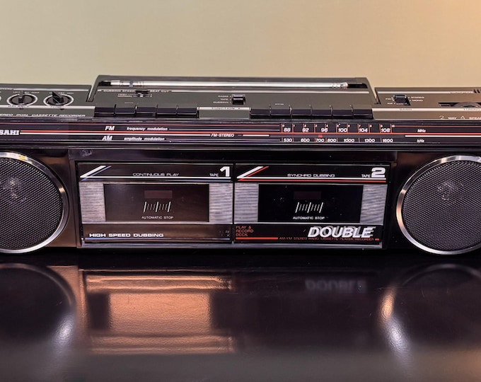 Vintage Asahi RD-W2000 | Dual Cassette Boombox | Tested | Black | 80’s