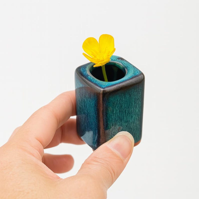 Unique plant pottery, seeding planter, Bonsai pottery, pottery for plants, handmade pottery, Ceramic Planter with drain hole, pack of 3 pots image 6