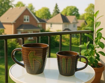 Unique Handmade Large Ceramic Coffee Mug, Idea Big Tea Cup for Office and Home, Keeps Warm mug. Perfect Gift for Christmas, New Year