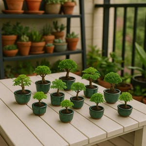 Unique plant pottery, seeding planter, Bonsai pottery, pottery for plants, handmade pottery, Ceramic Planter with drain hole, pack of 3 pots image 5