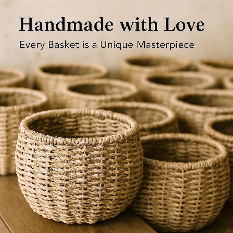 Vietnamese Handmade Reed Woven Basket Vietnamese Style Handcrafted Eco ...