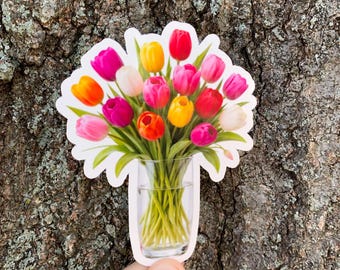 Hello Spring Springtime Stickers Tulips Happy Spring Florals Spring Flowers Spring Garden Spring Clipart Colorful Flowers Laptop Stickers