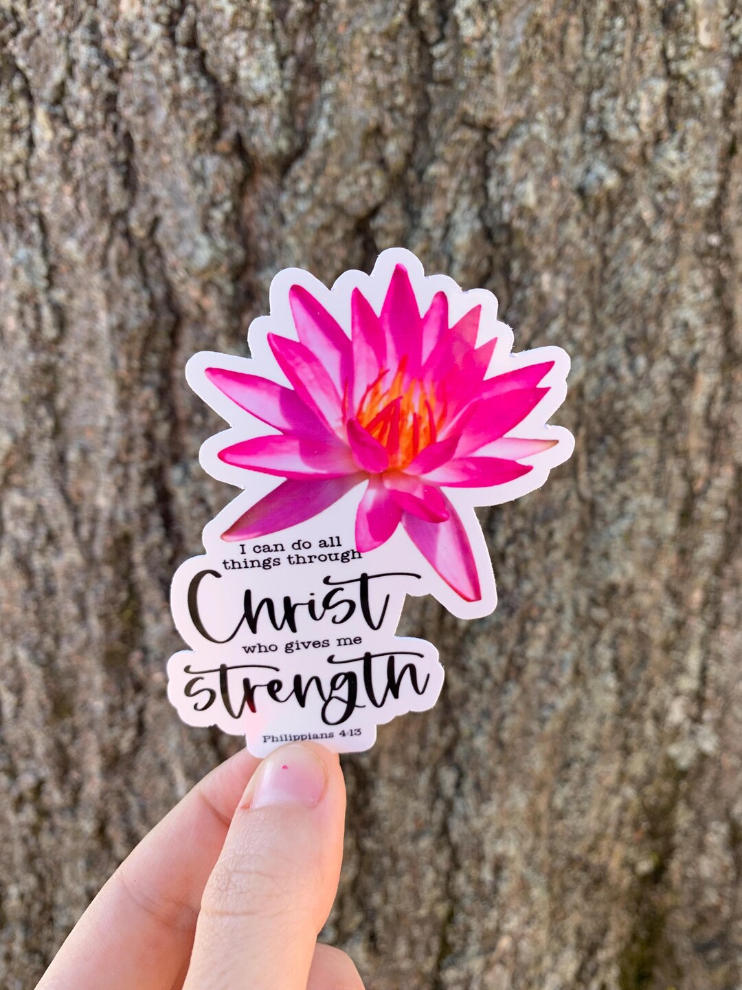 Pink God Sticker Photography Scripture Stickers Pink Waterlily Stickers Faith Stickers ...