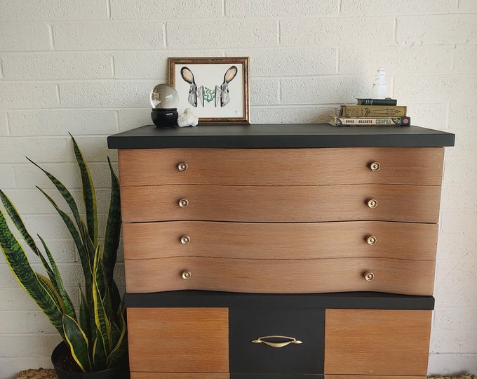 Dresser Tall Dresser Tall Boy Dresser Harmony House Dresser Mid Century Modern MCM Etsy