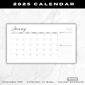 2025 Calendar | 2025 Monthly Planner | Calendar PRINTABLE PDF