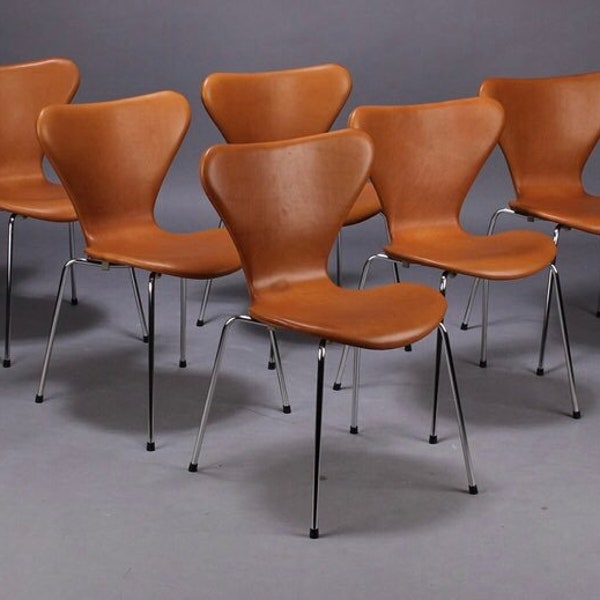 Arne Jacobsen - 7er Cognacstuhl - Modell 3107 Fritz Hansen