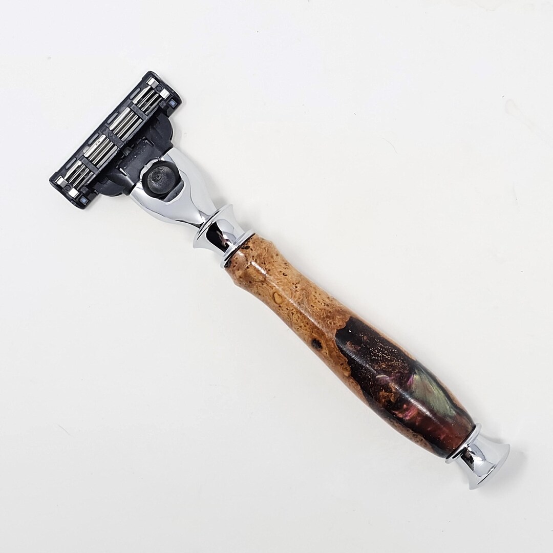 Wood Printer Razor Mach 3 Razor Made From Burl Wood and Resin - Etsy