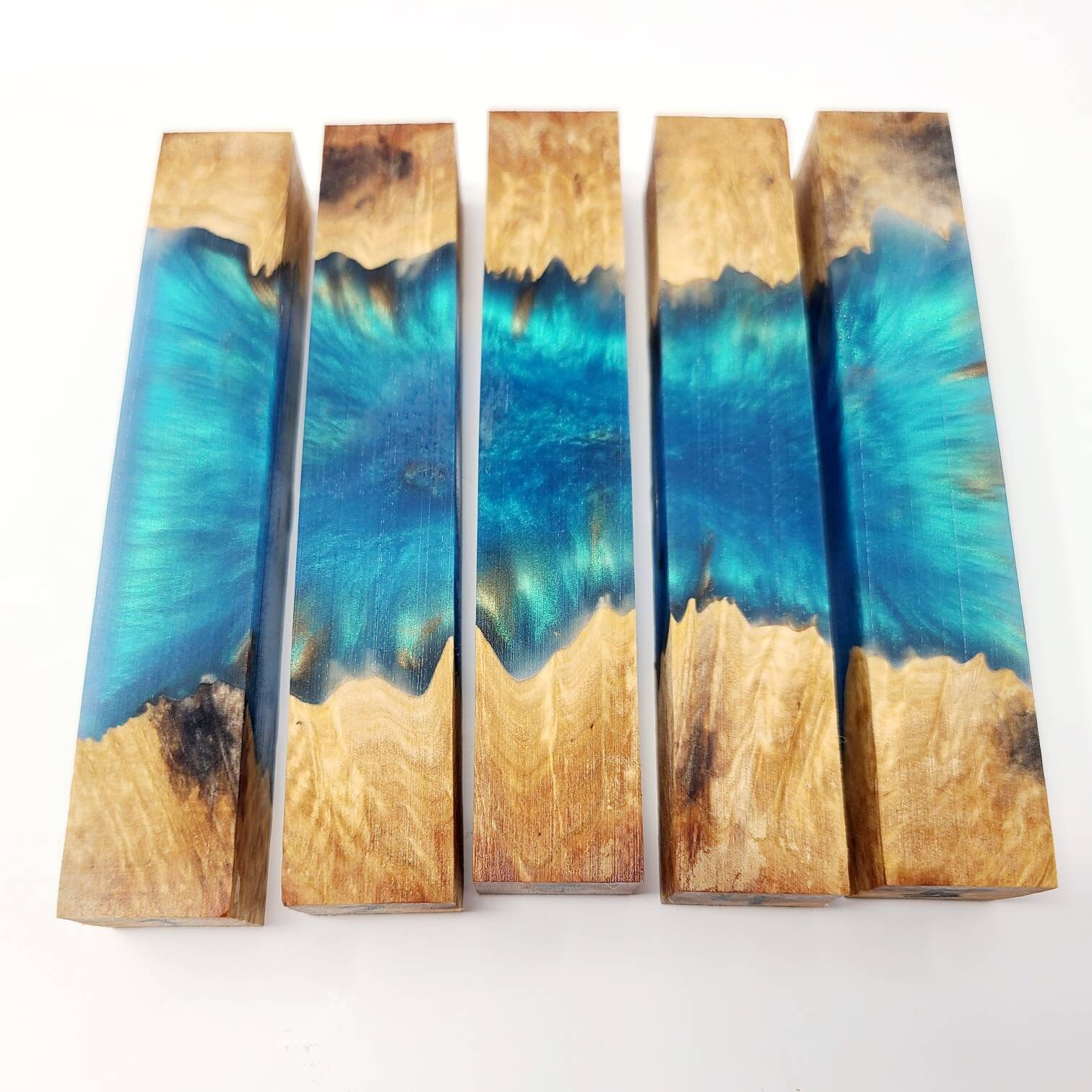 Pen Blanks Made From Burl Wood & Epoxy Resin Etsy